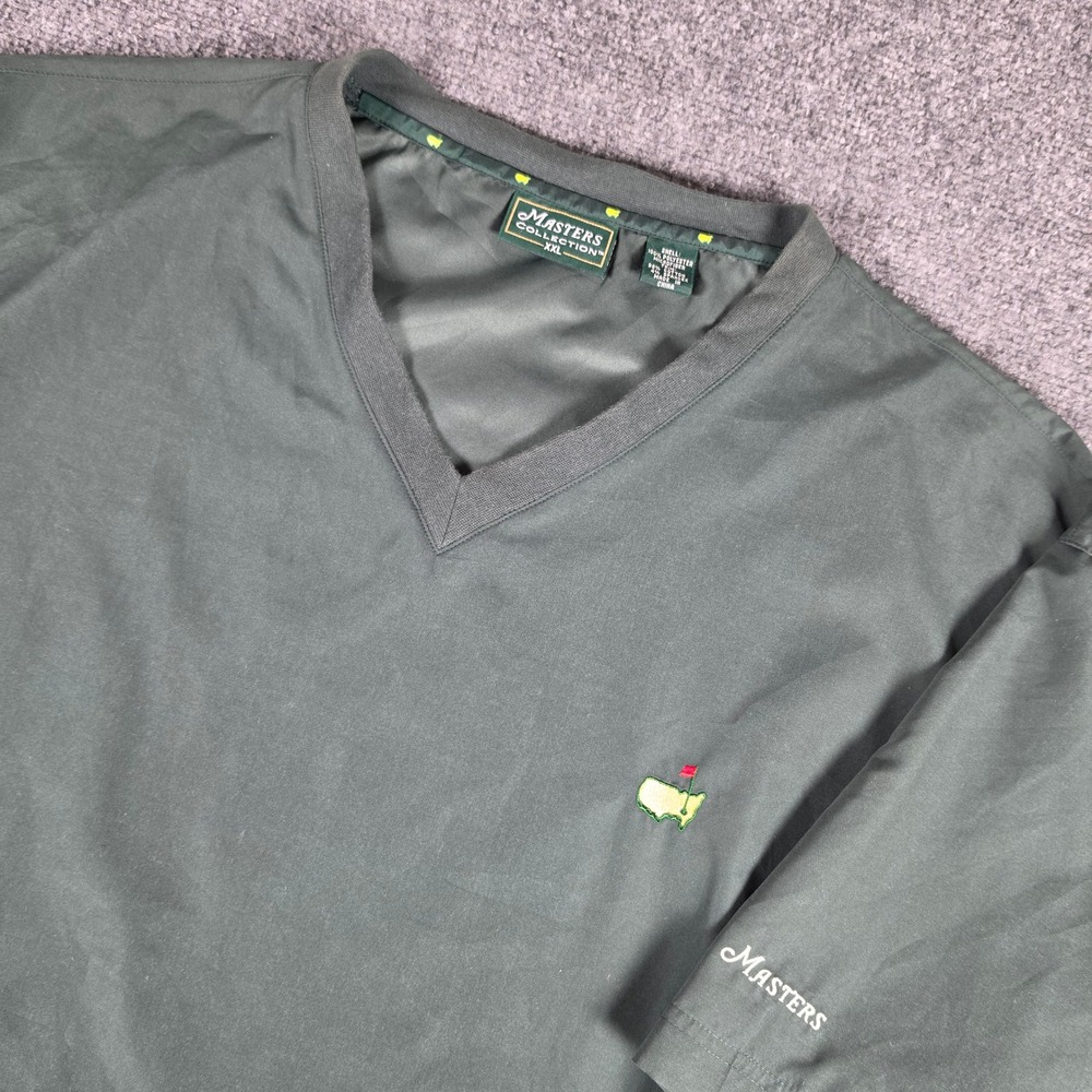Vtg Masters Collection‎ Windshirt Mens XXL Green Short Sleeve V-Neck Pullover